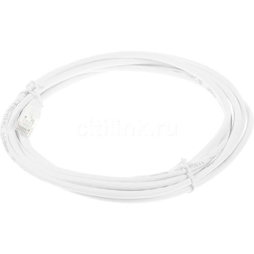 Патч-корд LanMaster вилка RJ-45, вилка RJ-45, кат.5E, ПВХ, 3м, белый [twt-45-45-3.0-wh]