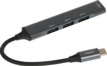 Изображение товара Адаптер PERO MH02 USB Type-C на 3 USB-A устройство серый 0.19м