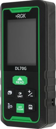 Лазерный дальномер RGK DL70G, 2 класс лазера, 535нм, луч зеленый [778183]