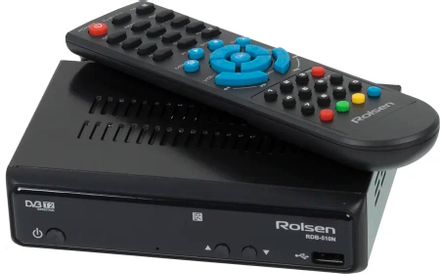 Ресивер DVB-T2 Rolsen RDB-510N,  черный