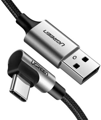 Кабель UGREEN US284,  USB Type-C (m) -  USB (m),  3м,  в оплетке,  3A,  черный [70255]