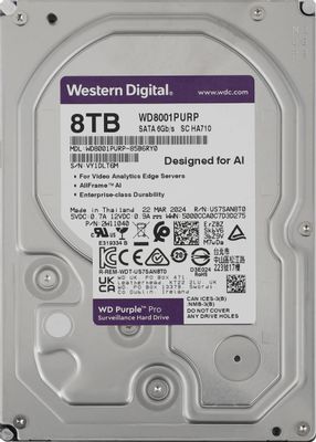 Жесткий диск WD Purple Pro WD8001PURP, 8ТБ, HDD, SATA III, 3.5 ...