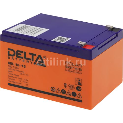 Аккумуляторная батарея Delta GEL 12-15 для ИБП, 12В, 15Ач