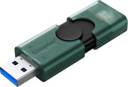 Флешка USB Kingston DataTraveler Duo G2 128ГБ, USB3.0, зеленый и черный