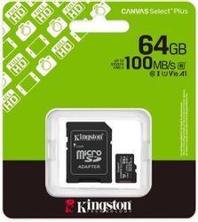 Карта памяти microSDXC UHS-I U1 Kingston Canvas Select Plus 64 ГБ