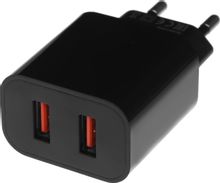 Изображение товара Сетевое зарядное устройство BORASCO 37262,  2xUSB-A,  2.4A, черный