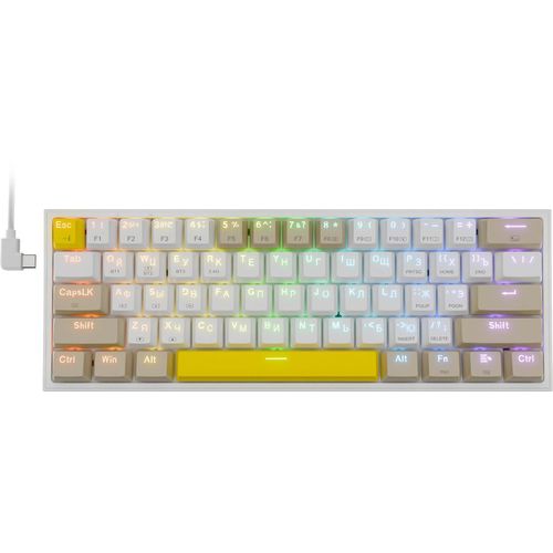 Клавиатура Redragon Fizz Pro, беспроводная, USB, Bluetooth/Радиоканал, механическая, белый [72598]