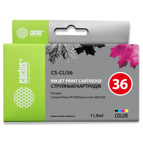 Картридж Cactus CS-CLI36, CLI-36, многоцветный / CS-CLI36