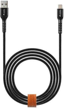 Кабель LYAMBDA LALm10-BK,  Lightning (m) -  USB (m),  1м,  MFI,  2.4A,  черный