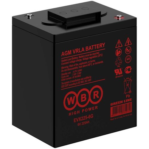 Аккумуляторная батарея WBR EVX225-6G для ИБП, 6В, 225Ач