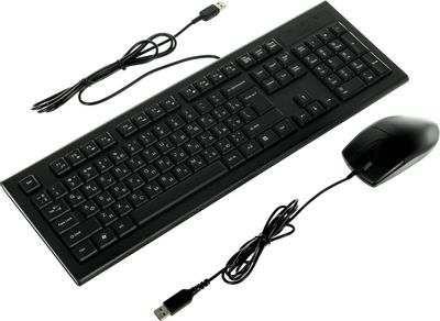 Комплект (клавиатура+мышь) A4TECH KR-8520D, USB, проводной, черный