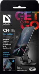 Держатель Defender CH-119 для смартфонов и навигаторов, магнитный, черный