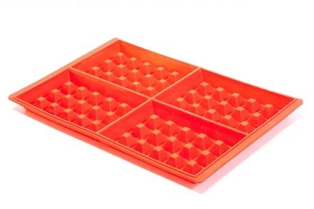 Форма для выпечки BRADEX Венские Вафли, прямоугольная, 28x18.5x1.5см, силикон, красный [tk 0212]