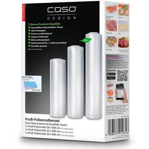 Рулоны вакуумные для вакуумной упаковки CASO 1231, 30см x 600см