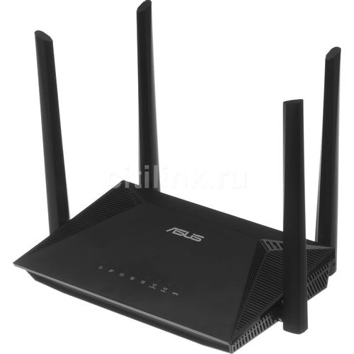 Wi-Fi роутер ASUS RT-AX52, Wi-Fi 6, AX1800, 2.4/5ГГц, 3 LAN, черный
