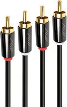 Изображение товара Кабель аудио CAWEON JJ,  1хRCA (m) -  1хRCA (m),  медь луженая, 2м, GOLD,  черный [jj-2m]