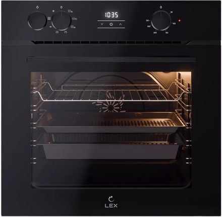 Духовой шкаф электрический LEX EDP 080 BBL Steam, 72л, дверца с 2 стеклами, черный