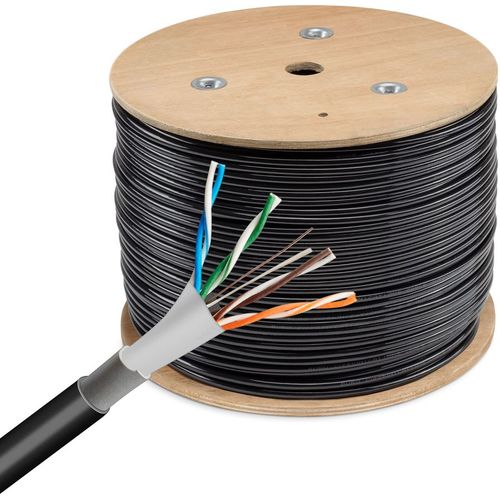 Кабель сетевой Buro BU-CCA-050-FTP-OUTDOOR FTP, 305м, 4 пары, 0.5мм, алюминий омедненный, одножильный, 1 шт, черный