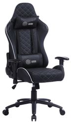 Кресло игровое Cactus Cs-Chr-030, экокожа, до 120кг,  черный/серебристый
