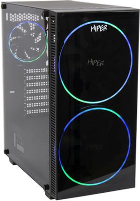 Характеристики Корпус ATX HIPER BH33, Midi-Tower, без БП, черный ...