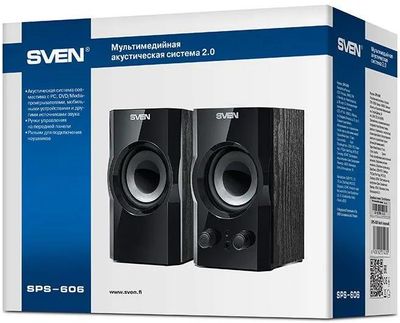 Колонки Sven SPS-606, 2.0, черный [sv-014230] – купить в Ситилинк | 1635704