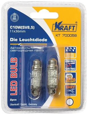 Характеристики Лампа автомобильная светодиодная KRAFT KT 700058, C10W ...