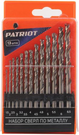 Набор сверл Patriot 815010543, по металлу, цилиндрический, 13шт
