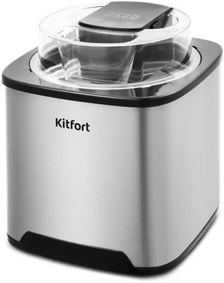 Мороженица KitFort КТ-1809, 12Вт, 2000мл, серебристый/черный