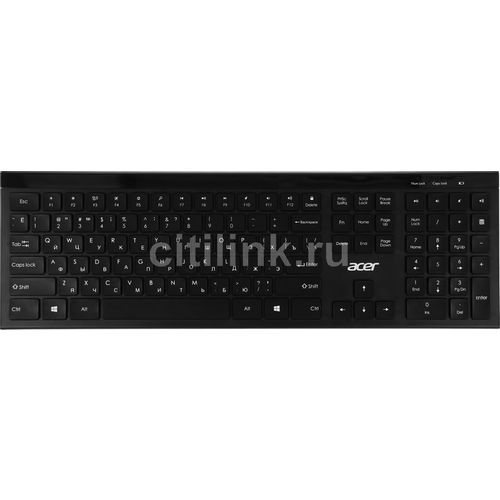Клавиатура Acer OKR300, беспроводная, USB, Радиоканал, ножничная, черный [zl.kbdee.014]