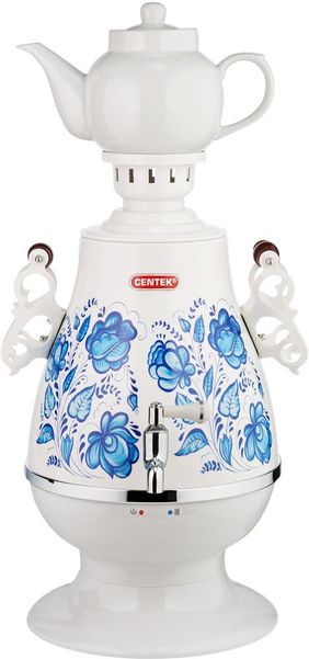 Самовар электрический CENTEK CT-0091, 2100Вт, белый и синий