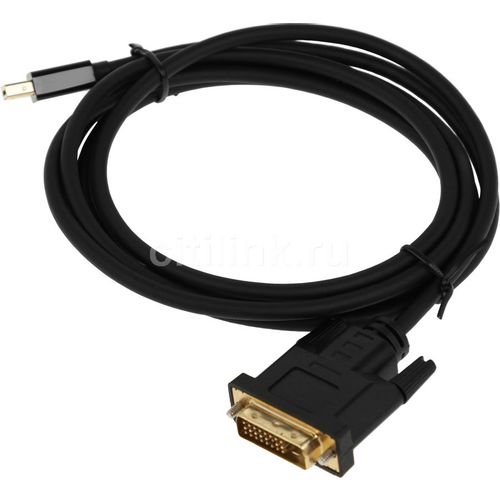 Кабель аудио-видео Buro 1.1v, miniDisplayport (m) — DVI-D (Dual Link) (m), 2м, GOLD, черный [bhp mdpp-dvi-2]