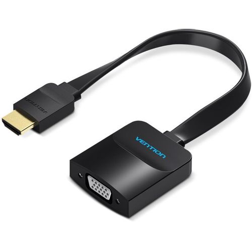 Адаптер аудио-видео VENTION ACKBB, HDMI (m) - VGA (f), Jack 3.5 (f), ver 1.4, 0.15м, GOLD, черный