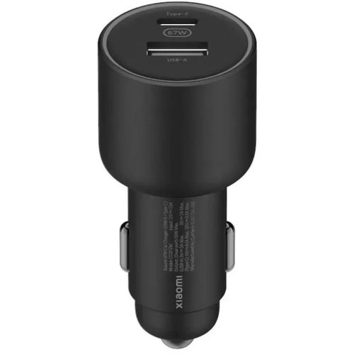 Автомобильное зарядное устройство Xiaomi BHR6814GL, USB-A, USB-C, 67Вт, 6.1A, черный