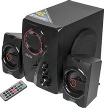 Колонки Bluetooth Ginzzu GM-406, 2.1, черный/ красный [00-00001153 ...