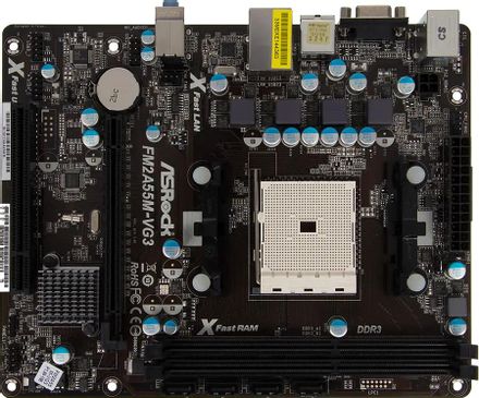 Материнская плата ASRock FM2A55M-VG3, Socket FM2, AMD A55 FCH, mATX, Ret