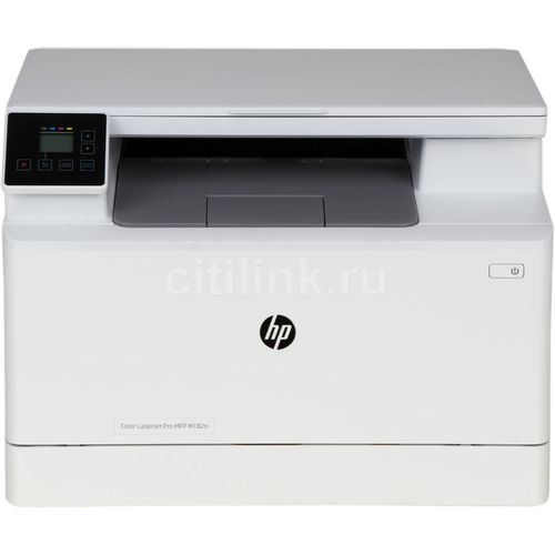 МФУ лазерное HP Color LaserJet Pro MFP M182n цветная печать, A4, белый [7kw54a]