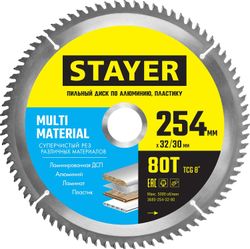 Пильный диск Stayer 3685-254-32-80,  254мм, по алюминию