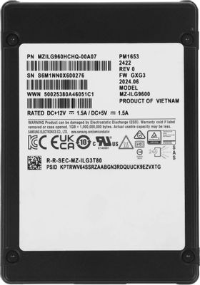 960ГБ Серверный SSD накопитель Samsung PM1653 SAS 4.0, 2.5