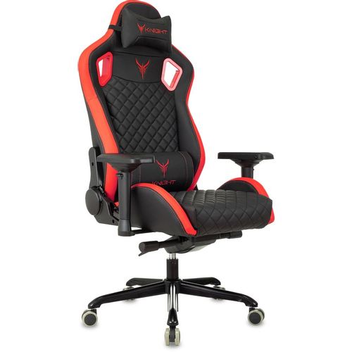 Кресло игровое KNIGHT ТИТАН (Titan), экокожа, до 150кг, регулируемые 4D подлокотники, черный/красный — цена и наличие Кресло игровое KNIGHT ТИТАН (Titan), экокожа, до 150кг, регулируемые 4D подлокотники, черный/красный