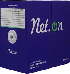 Кабель сетевой информационный NETON кат.5E, 305м, черный