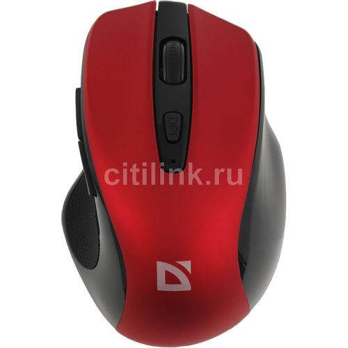 Мышь беспроводная Defender Prime MB-053, радио, оптическая, USB, 1600dpi, красный и черный [52052]