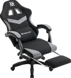 Кресло игровое Defender Runa pro, ткань, до 100кг, черно-серый