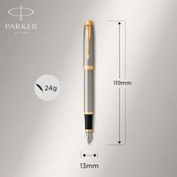 Ручка перьевая Parker IM Core F321 Brushed Metal GT коробка подарочная