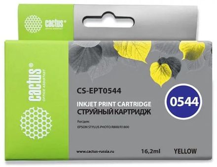 Картридж Cactus CS-EPT0544, T0544, желтый / CS-EPT0544