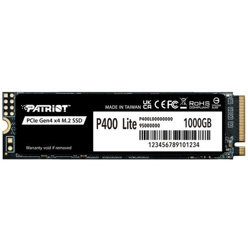 1ТБ SSD накопитель Patriot P400 Lite P400LP1KGM28H M.2 2280, PCIe 4.0 x4, NVMe, M.2