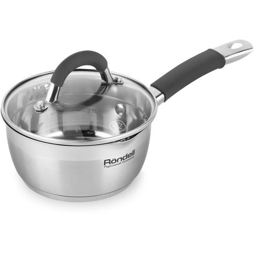 Ковш Rondell Flamme RDS-027, 1л, с крышкой, стальной
