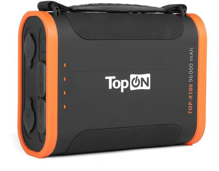 Внешний аккумулятор (Power Bank) TOPON TOP-X100,  96000мAч,  черный/оранжевый [102705]