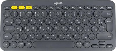 Клавиатура Logitech K380,  беспроводная, заводское нанесение кириллицы, темно-серый [920-007584]