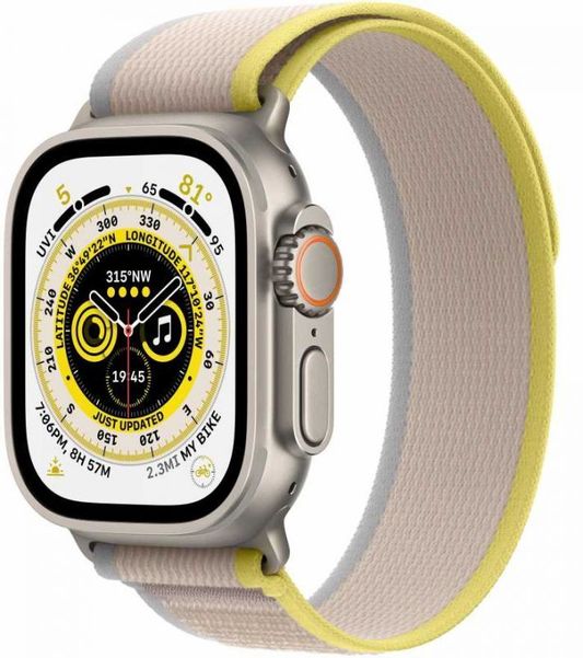 Смарт-часы Apple Watch Ultra A2622,  49мм,  титан / желтый/бежевый [mqf23ll/a]