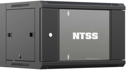 Шкаф коммутационный NTSS NTSS-W6U6060GS-BL настенный, стеклянная передняя дверь, 6U, 570x370x600 мм